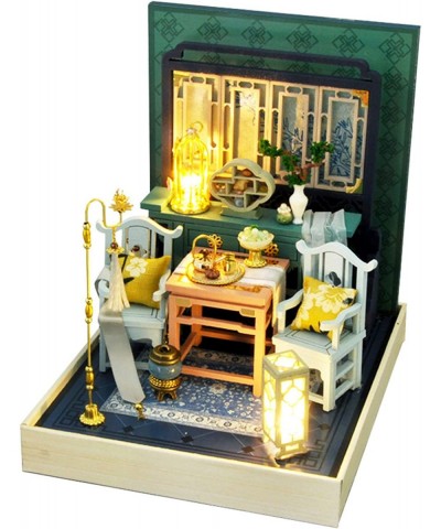 DIY Miniature and Furniture Dollhouse Kit Mini 3D Wooden Doll House Craft Model Chinese-Style with Dust Cover and LED Creativ...