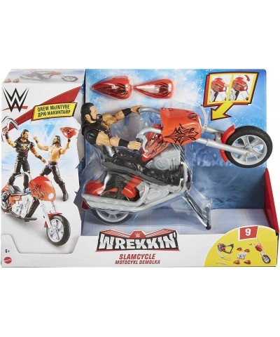 WWE Wrekkin Slam Cycle Motorcycle (10.5 in) with Wheelie Action and 9 breakable parts with 6-in/15.24-cm Drew McIntyre Basic ...