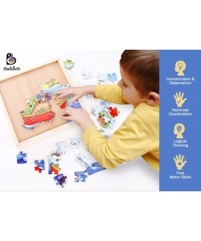 Wooden Jigsaw Puzzles for Kids Ages 3+ - 147 Piece Educational Toddler Learning Puzzles Toys Set - EcoFriendly and 6 Unique D...