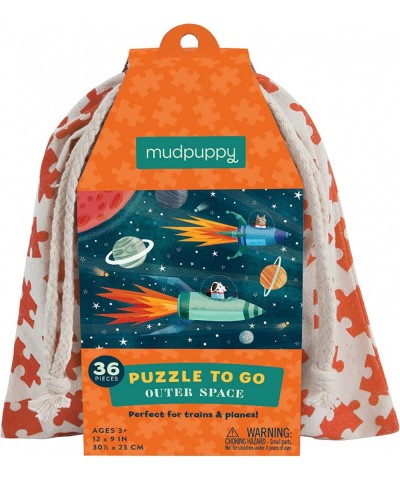 Outer Space Puzzle to Go 36 Pieces 12”x9” – Great for Kids Age 3+ - Colorful Illustrations of Rockets in Space – Packaged in ...