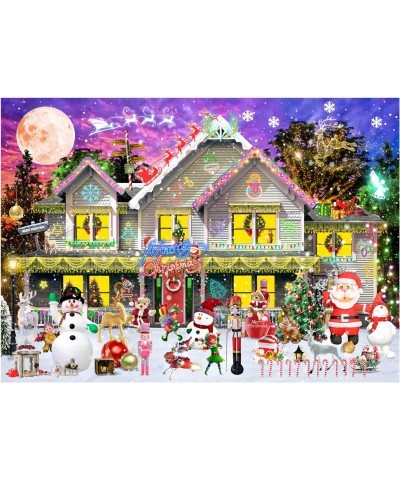 1000 Piece Christmas Jigsaw Puzzle 27.5" x 20" - Snow Scene Holiday Puzzles Merry Christmas Puzzle with Christmas Tree Snowma...