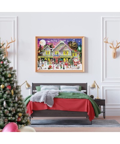 1000 Piece Christmas Jigsaw Puzzle 27.5" x 20" - Snow Scene Holiday Puzzles Merry Christmas Puzzle with Christmas Tree Snowma...