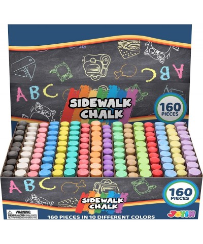 160 PCS Washable Sidewalk Chalks Set Non-Toxic Jumbo Chalk for Outdoor Art Play Painting on Chalkboard Blackboard and Playgro...