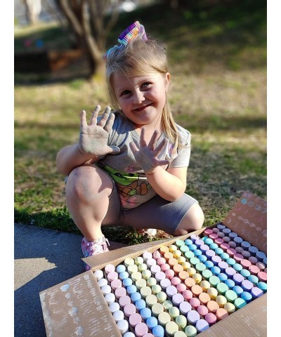 160 PCS Washable Sidewalk Chalks Set Non-Toxic Jumbo Chalk for Outdoor Art Play Painting on Chalkboard Blackboard and Playgro...