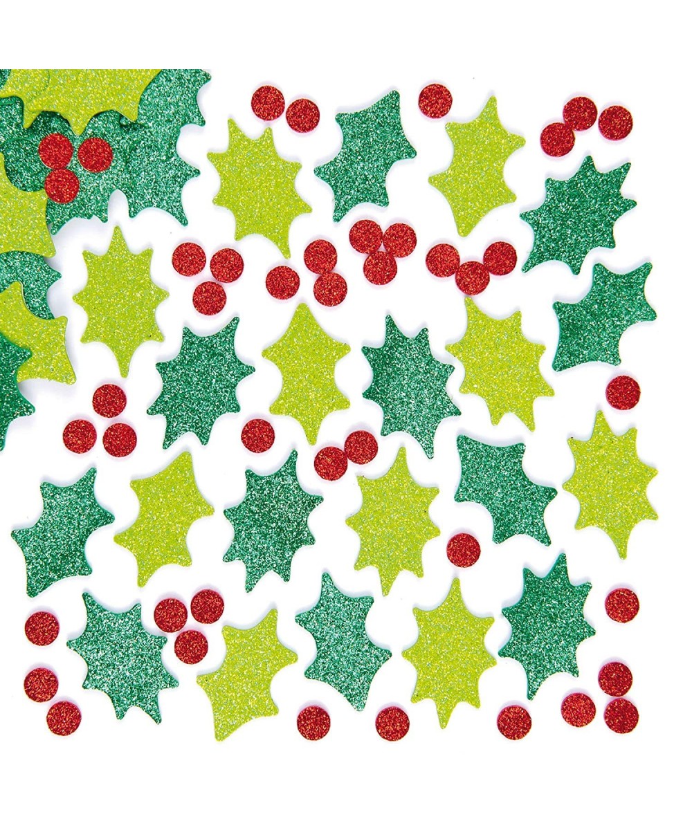 EX729 Holly and Berry Glitter Foam Stickers - Pack of 200 for Kids to Decorate Christmas Cards and Collage $15.74 Kids' Stickers