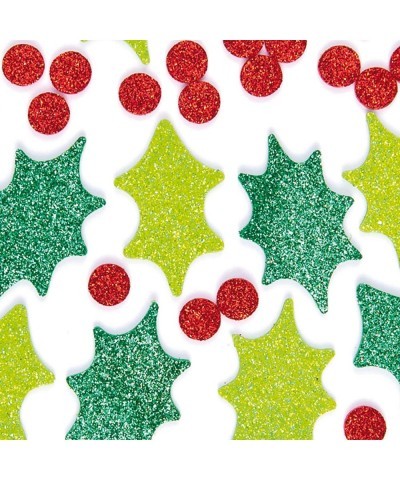 EX729 Holly and Berry Glitter Foam Stickers - Pack of 200 for Kids to Decorate Christmas Cards and Collage $15.74 Kids' Stickers