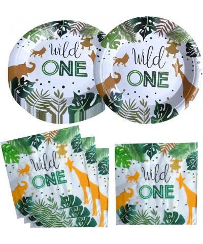 Wild One Birthday Party Supplies 20 Plates and 20 Napkin Jungle Wild One Theme Birthday Party Decoration for Boy Kids $23.72 ...