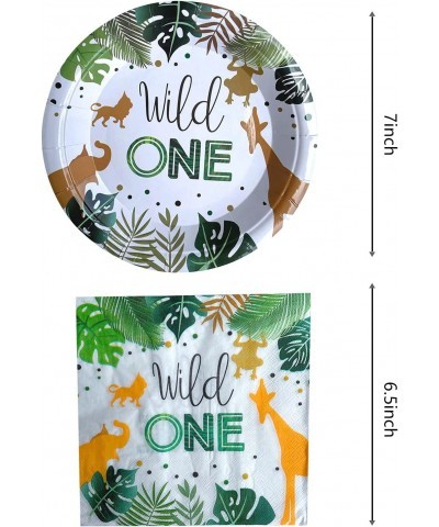 Wild One Birthday Party Supplies 20 Plates and 20 Napkin Jungle Wild One Theme Birthday Party Decoration for Boy Kids $23.72 ...