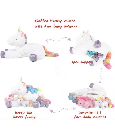 Unicorn Stuffed Animal for Girls Mommy Stuffed Unicorn with 4 Baby Unicorns Cute Plush Unicorn Toy for Kids 22'' $45.71 Stuff...