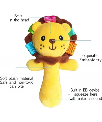 Cartoon Stuffed Animal Baby Soft Plush Hand Rattle Squeaker Sticks for Toddlers - Elephant and Lion $17.66 Baby Rattles & Plu...