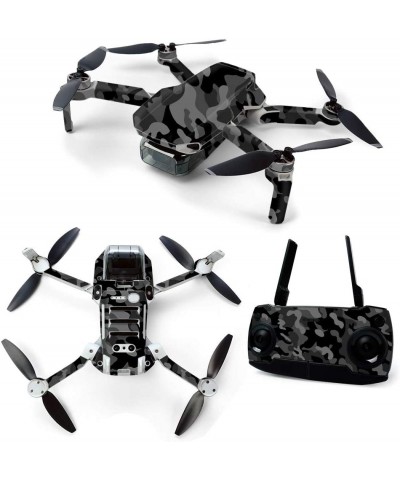 MightySkins Skin for DJI Mavic Mini Portable Drone Quadcopter - Black Camo | Protective Durable and Unique Vinyl Decal wrap c...