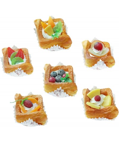 Artificial Food Bread Tart Pie Dessert Simulation Model 6pcs Fake Cake Mousse Fruit Bakery Photography Props Decor Play Food ...