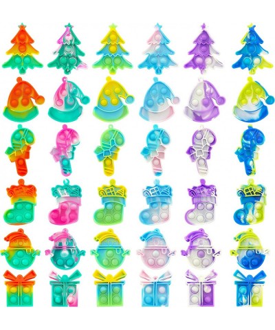 2022 New 36 PCS Christmas Tree Fidget Toy Mini Push Pop Bubble Fidget Christmas Child Party Gift Birthday Party Gift $44.41 F...