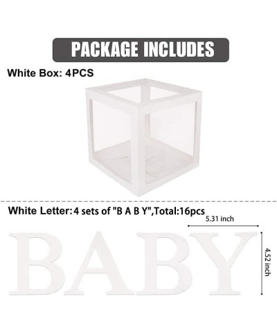 Baby Boxes with Letters for Baby Shower 4 boxes 4 sets of letters Clear Baby Shower Decorations Block Boxes Baby Shower Birth...