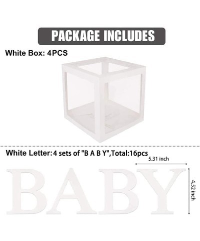 Baby Boxes with Letters for Baby Shower 4 boxes 4 sets of letters Clear Baby Shower Decorations Block Boxes Baby Shower Birth...