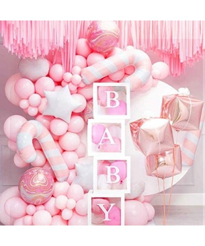 Baby Boxes with Letters for Baby Shower 4 boxes 4 sets of letters Clear Baby Shower Decorations Block Boxes Baby Shower Birth...