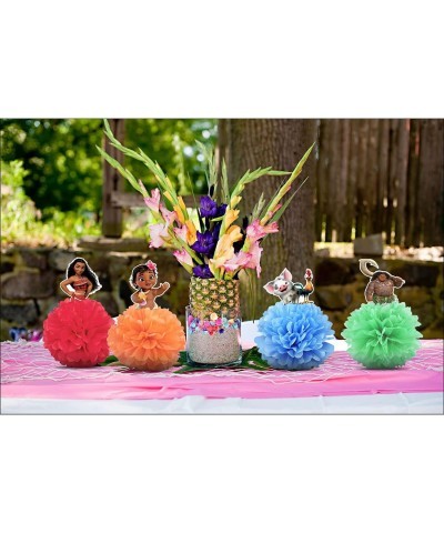 4 Party Decorations for Moana Centerpieces Theme Happy Birthday Table Decorations Pom Paper Flowers Favor $17.43 Kids' Party ...