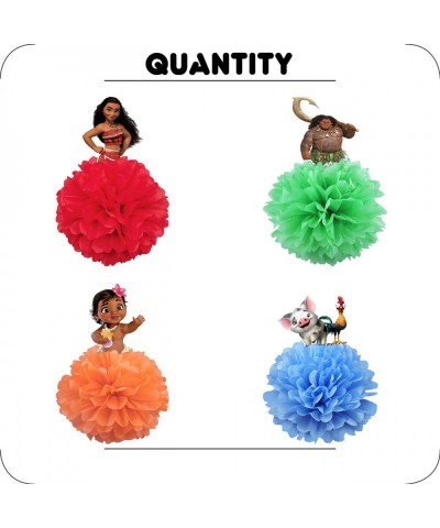 4 Party Decorations for Moana Centerpieces Theme Happy Birthday Table Decorations Pom Paper Flowers Favor $17.43 Kids' Party ...