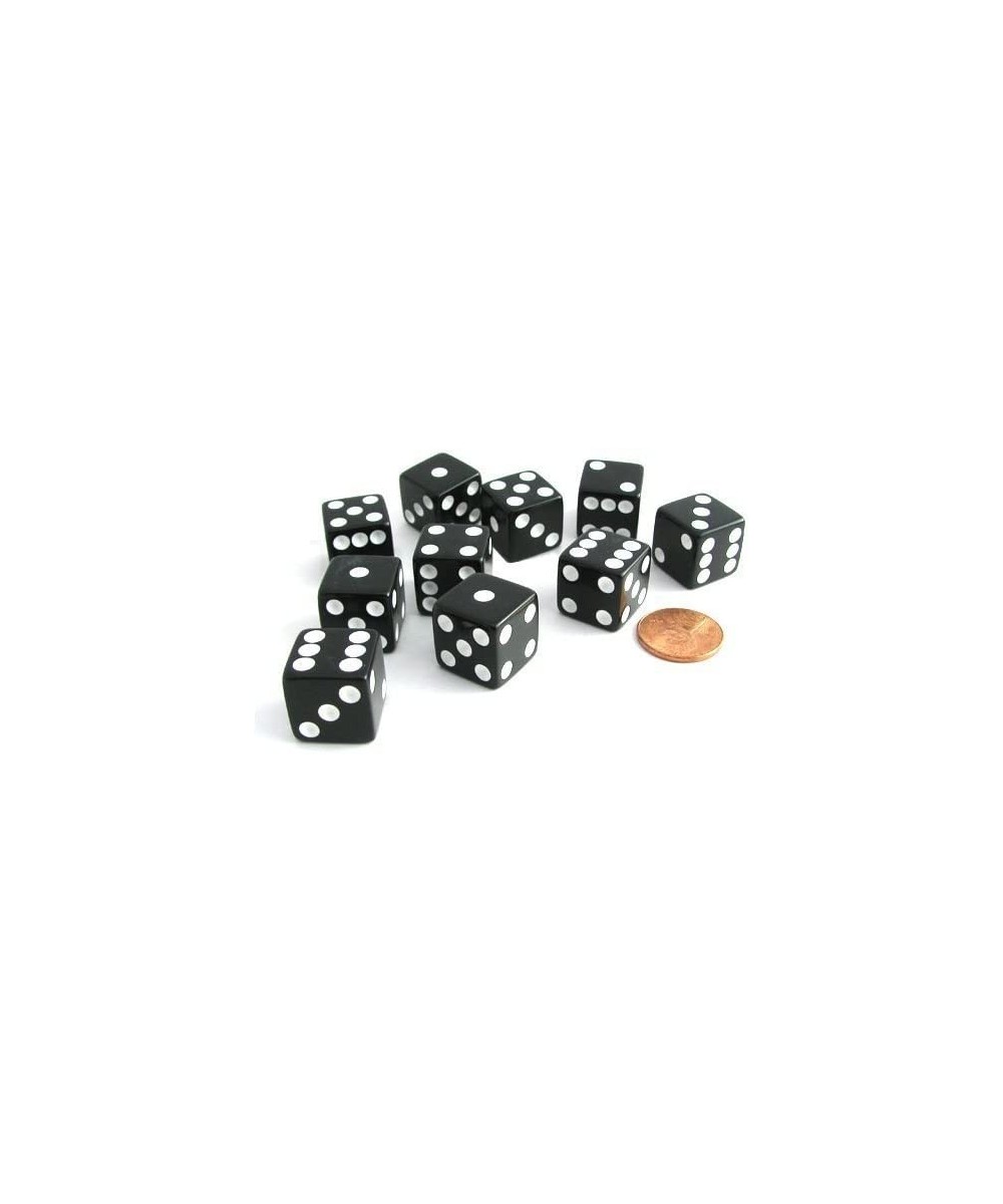 Set of 10 Six Sided D6 16mm Standard Dice Black $16.26 Game Accessories