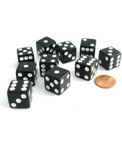 Set of 10 Six Sided D6 16mm Standard Dice Black $16.26 Game Accessories