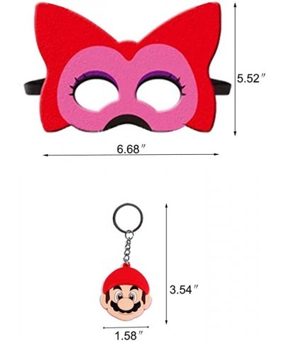 Mario Masks Birthday Party Favors Supplies Gift Set Include 12pcs Felt Masd 50 Stickers 8 Keychains Dress Up Costumes Cosplay...