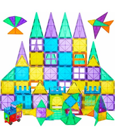 Magnetic Tiles 60PCS Magnetic Building Blocks for Kid 3D Magnet Building Tiles Clear Magnetic Blocks Construction Playboards ...