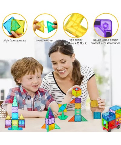 Magnetic Tiles 60PCS Magnetic Building Blocks for Kid 3D Magnet Building Tiles Clear Magnetic Blocks Construction Playboards ...