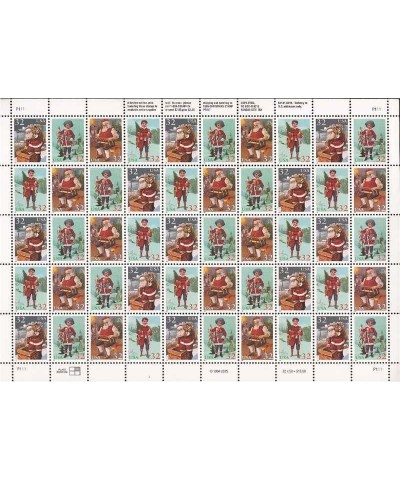 1995 Christmas Issue Sheet of Fifty 32 Cent Stamps Scott 3004-07 $59.75 Collectible Postage Stamps