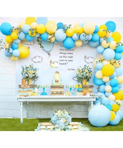 Pooh Bear Balloons Garland Arch Kit Blue Yellow Balloons Bouquet Kit SpongeBob Theme Baby Shower Balloons Backdrop Background...