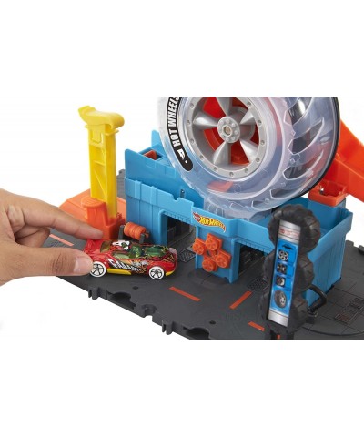 City Super Twist Tire Shop Playset Spin The Key to Make Cars Travel Through The Tires Includes 1 Car Gift for Kids 4 to 8 Yea...