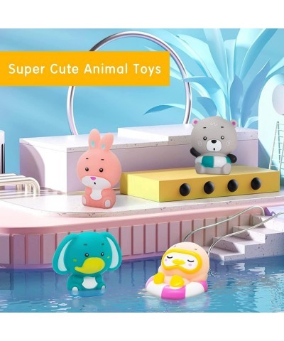 Baby Bath Toys 4 Pieces Floating Animals Toys with 1 Net for Bathtub Shower Beach Swimming Pool Games Water Play Set Gift for...