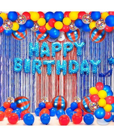 Red and Blue Carnival Balloons for Circus Theme Party Decorations Big 22 Inch 360 Degree 4D Circus Carnival Balloons for Birt...