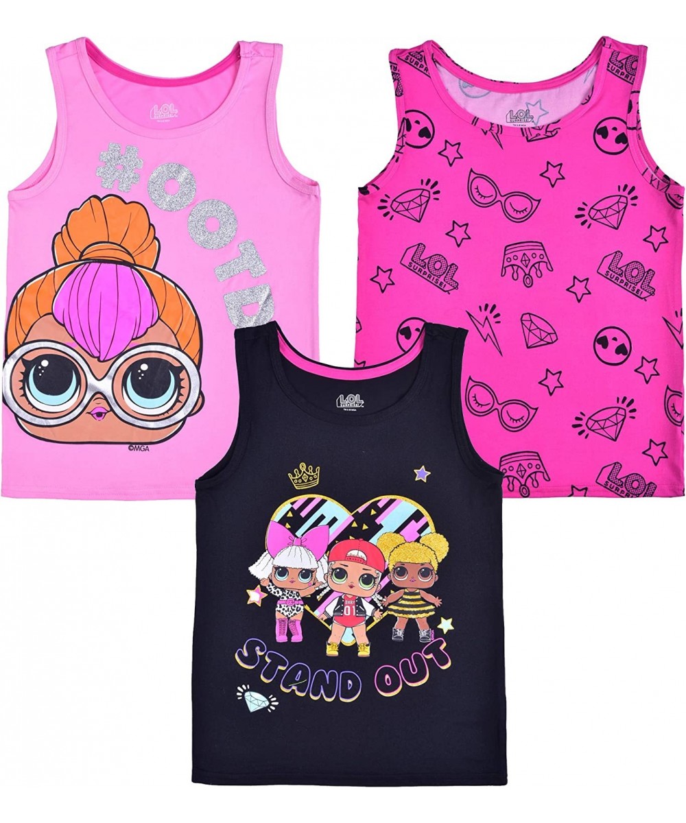 LOL Surprise Dolls Girls 3 Pack Tank Tops for Little and Big Kids – Pink/Black $43.78 Dolls