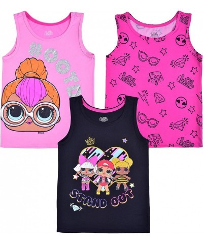 LOL Surprise Dolls Girls 3 Pack Tank Tops for Little and Big Kids – Pink/Black $43.78 Dolls