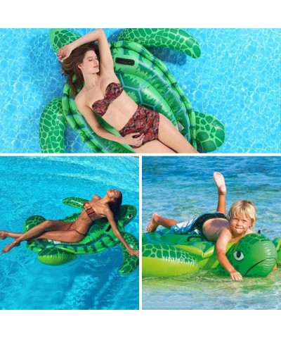 Sea Turtle Ride On Swimming Pool Float 191x170CM Giant Turtle Inflatable Floating Bed Pool Floats for Adults Children $48.04 ...