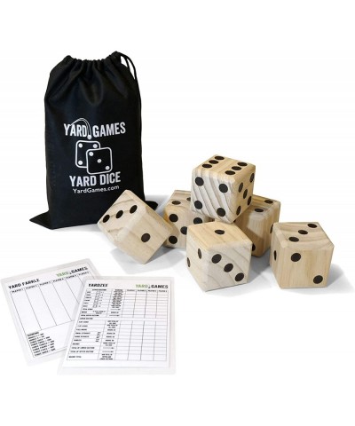 Large 2.5" Wooden Yard Dice with Laminated Yardzee and Yard Farkle | Includes 6 Dice with Durable Carrying Case $47.03 Casino...