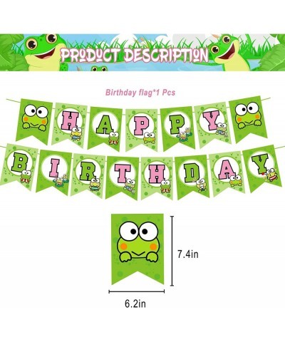 The Frog of Keroppi Birthday Party Decorations Cartoon Big-Eyed Frog Theme Birthday Supplies set with Happy Birthday Banner C...