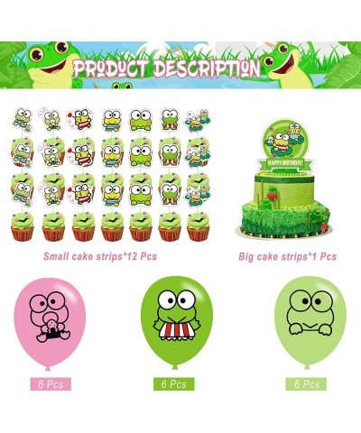 The Frog of Keroppi Birthday Party Decorations Cartoon Big-Eyed Frog Theme Birthday Supplies set with Happy Birthday Banner C...