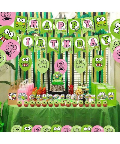 The Frog of Keroppi Birthday Party Decorations Cartoon Big-Eyed Frog Theme Birthday Supplies set with Happy Birthday Banner C...