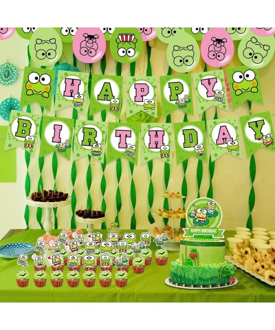 The Frog of Keroppi Birthday Party Decorations Cartoon Big-Eyed Frog Theme Birthday Supplies set with Happy Birthday Banner C...