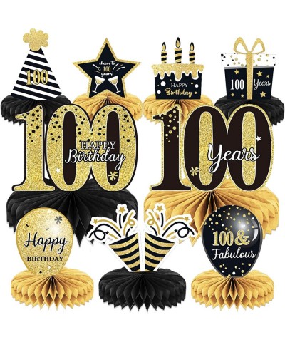 9 Pieces 100th Birthday decorations 100th birthday centerpieces for Tables Decorations Cheers to 100 Years Honeycomb Table To...