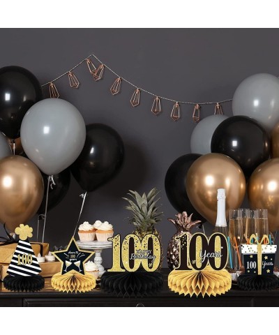 9 Pieces 100th Birthday decorations 100th birthday centerpieces for Tables Decorations Cheers to 100 Years Honeycomb Table To...