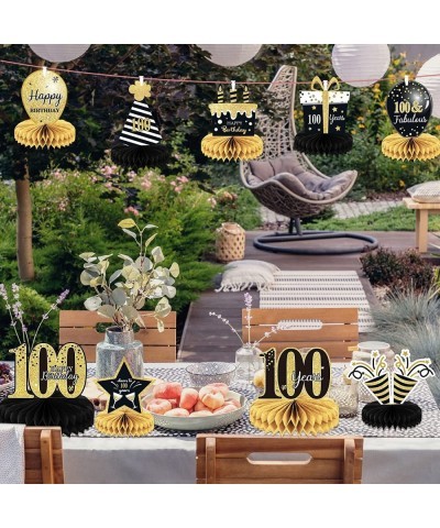 9 Pieces 100th Birthday decorations 100th birthday centerpieces for Tables Decorations Cheers to 100 Years Honeycomb Table To...