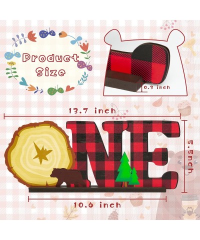 Lumberjack Wild ONE?Wooden?Table?Centerpieces Buffalo Plaid 1st Birthday Decorations Red Plaid One Year Old Birthday Party?Si...