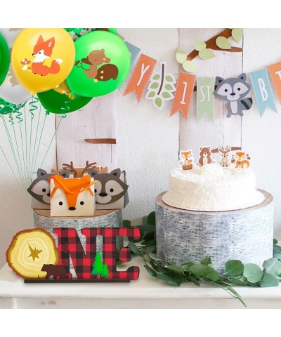 Lumberjack Wild ONE?Wooden?Table?Centerpieces Buffalo Plaid 1st Birthday Decorations Red Plaid One Year Old Birthday Party?Si...