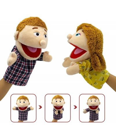 Family Hand Puppets Puppets for Kids Role Paly Family Members 13.4 INCH Multi-Ethnic Puppets Plush Soft Hand Puppets Family P...