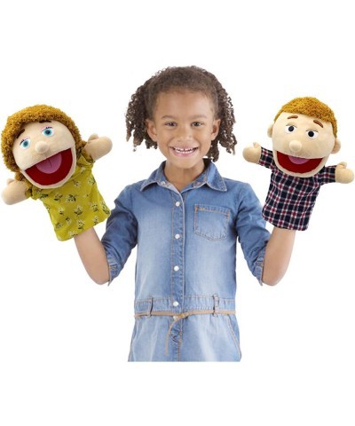 Family Hand Puppets Puppets for Kids Role Paly Family Members 13.4 INCH Multi-Ethnic Puppets Plush Soft Hand Puppets Family P...