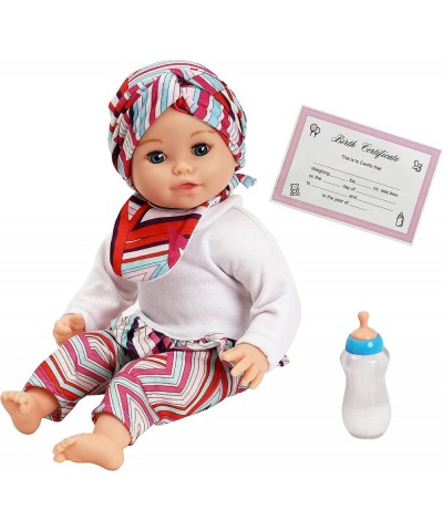 Hello Baby 14-inch Soft Body Baby Doll with Head Wrap Bib and Magic Milk Bottle Caucasian Blue Eyes… $43.08 Dolls