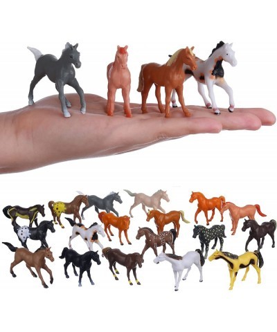 Horse Figures 18PCS Plastic Small Pony Animal Toys for Advent Calendar Science Project Learning Educational Toys Cake Topper ...