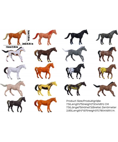 Horse Figures 18PCS Plastic Small Pony Animal Toys for Advent Calendar Science Project Learning Educational Toys Cake Topper ...